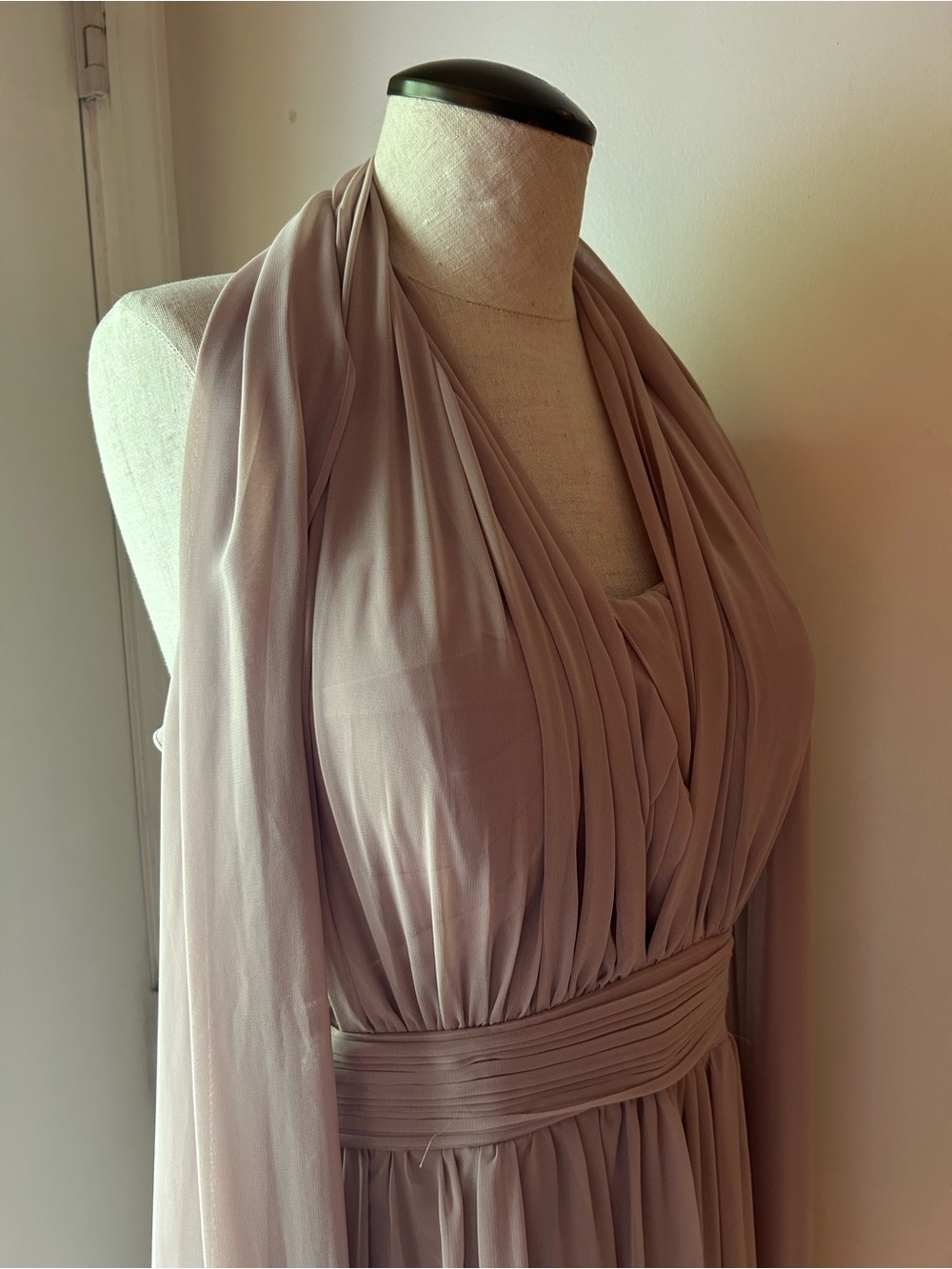 Birdy Grey Grace convertible Maxi Dress in Taupe - Elegant Evening Gown Large - Picture 9 of 16